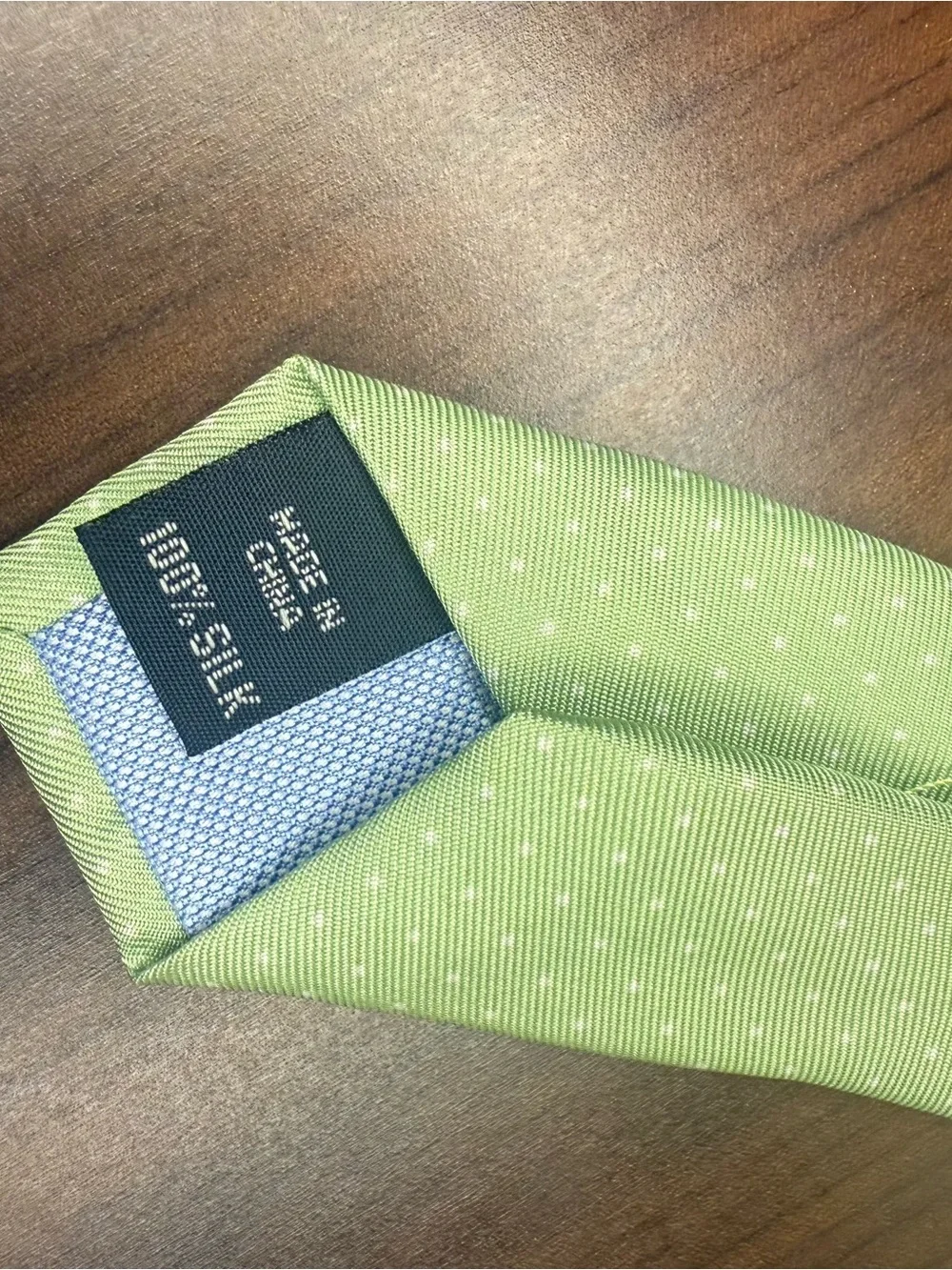 Tommy Hilfiger Light Green Tie with Blue and White Fish Pattern
